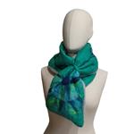 CUELLO, verde turquesa, en lana merino afieltrada, con interior de modal tèrmico, para evitar alergias.