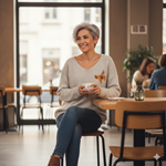 JERSEY, PULL, Maxi pull oversize de color arena con aplicación de mariposas de lana enfieltradas