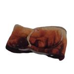 CUELLO, en tono de naranja a marrón en degradado, en lana merino afieltrada, con interior de modal tèrmico, para evitar alergias.