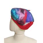 BOINA, patch, rojo, con bordado de patch en lana merina multicolor