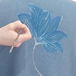 JERSEY, PULL, de corte recto y manga japonesa color azul pintado a mano