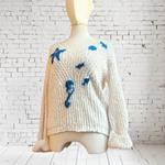 JERSEY, PULL, color crudo con aplicación de motivos marino