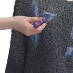 JERSEY, PULL, Maxi pull oversize de hilo de fantasia decolor gris con aplicación de mariposas de lana enfieltradas