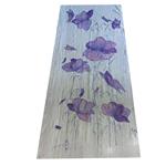 FULAR, en GASA DE SEDA, color blanco, dibujo de flor malva