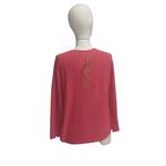 JERSEY, PULL, de corte recto y manga japonesa color rojo pintado a mano
