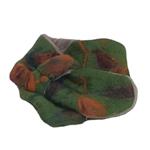 CUELLO, en tono beig y verde, en lana merino afieltrada, con interior de modal tèrmico, para evitar alergias.