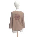 JERSEY, PULL, de corte recto y manga japonesa color beig pintado a mano