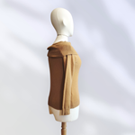 JERSEY, PULL, ajustado, de cuello barco y aplicación de hojas en lana enfieltrada