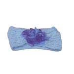 TURBANTE tipo cinta de color malva con flor morada de lana fieltro