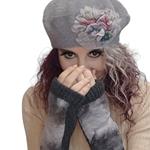 MITON,largo gris con patch bordado en lana merino en tono gris degradé