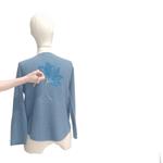 JERSEY, PULL, de corte recto y manga japonesa color azul pintado a mano