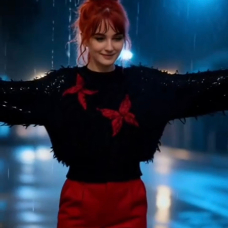 Nueva colección de pull Olek’Arte – Jersey negro con bucles y mariposas en lana enfieltrada | Artesania Textil