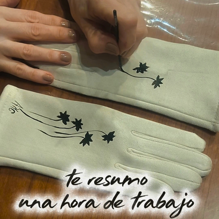 Guantes pintados a mano: encargos de Reyes terminados, paso a paso | Artesania Textil
