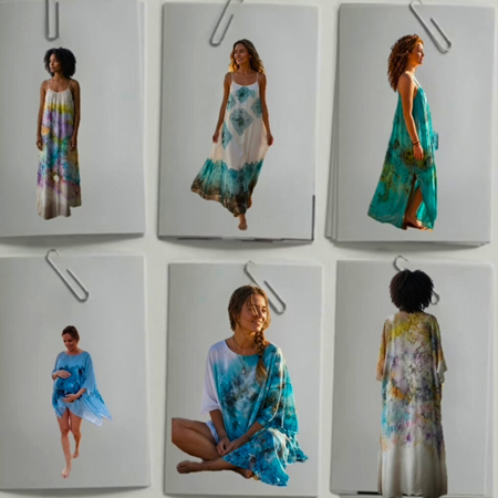 Nueva colección de túnicas, kimonos y vestidos en seda pintada a mano | Artesania Textil