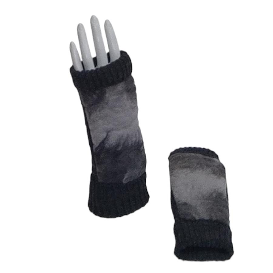 MITON,largo gris con patch bordado en lana merino en tono gris degradé