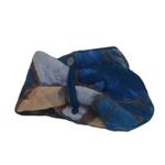 CUELLO, en tono azul con diseño puzle, en lana merino afieltrada, con interior de modal tèrmico, para evitar alergias.