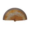 ABANICO de bolsillo, color madera caoba, dibujo de espirales, madera de arce lacada, tamaño pequeño | 2185 | Artesania Textil