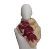 CUELLO, asimétrico tono beig y diseño de flor roja, en lana merino afieltrada, con interior de modal tèrmico, para evitar alergias. | 2314 | Artesania Textil