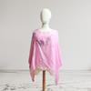 TUNICA ,blusa en gasa de seda rosa, con margaritas pintadas a mano | 2528 | Artesania Textil