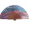 ABANICO  en seda y madera de peral, dibujo degrade multicolor. Talla clásico | 2217 | Artesania Textil