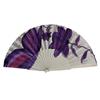 ABANICO pericón, color blanco, dibujode flor y mariposa morada, en madera lacada , tamaño muy grande | 2400 | Artesania Textil