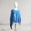 TUNICA ,blusa en gasa de seda, color azulon, dibujo de mariposas | 2527 | Artesania Textil