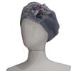 BOINA, gris con bordado de flor multicolor en lana enfieltrada, en lana fieltro | 2338 | Artesania Textil