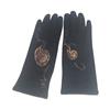 GUANTE negro, con dibujo de caracola, interior térmico, táctil   | 2282 | Artesania Textil