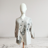 CHAQUETA , color BEIG, pintada a mano con circulos. en sarga plana | 2506 | Artesania Textil
