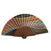 ABANICO  en seda y madera de peral, dibujo de atardecer multicolor. Talla clásico | 2222 | Artesania Textil