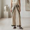 Pantalón, color beig, bordes resaltados, sarga plana de viscosa | 2505 | Artesania Textil