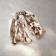 FULAR, en Seda satén, colores beig y arena, dibujo de acuarela shibory | 1873 | Artesania Textil