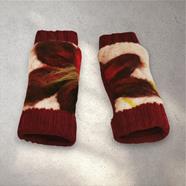 MITON, granate con patch bordado en lana merino en tonos calidos | 2331 | Artesania Textil