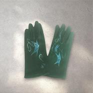 GUANTE verde, con dibujo de mariposas azules, interior térmico, táctil   | 2439 | Artesania Textil