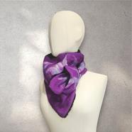CUELLO, en tono morado con diseño de flores, en lana merino afieltrada, con interior de modal tèrmico, para evitar alergias. | 2446 | Artesania Textil