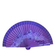 ABANICO de bolsillo, color morado, dibujo abstracto, madera de arce lacada, tamaño pequeño | 2173 | Artesania Textil