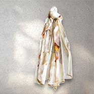 FULAR, en Seda satén, color calabaza, dibujo flor  | 1922 | Artesania Textil