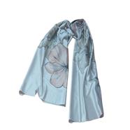 FULAR, en Seda de gramaje superior, color beig, dibujo de flores marrones | 2248 | Artesania Textil