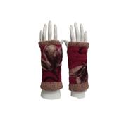 MITON, rosa nude con patch bordado en lana merino en tono rosa ciclamen | 2127 | Artesania Textil