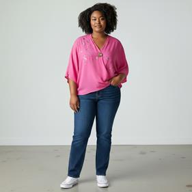BLUSA japo, color fusia, dibujo de florecillas, en viscosa saten, manga japonesa | 2513 | Artesania Textil