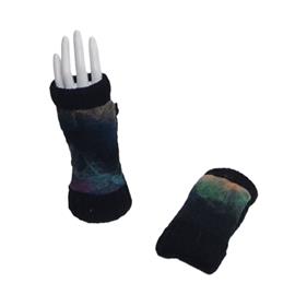 MITON,negro con patch bordado en lana merino en tono multicolor | 2325 | Artesania Textil