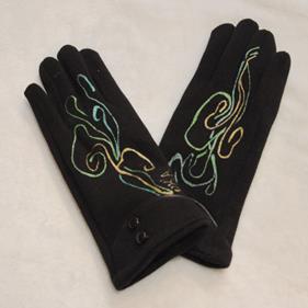 GUANTE,  marrón, con dibujo de espiral,  interior térmico | IG/01287 | Artesania Textil