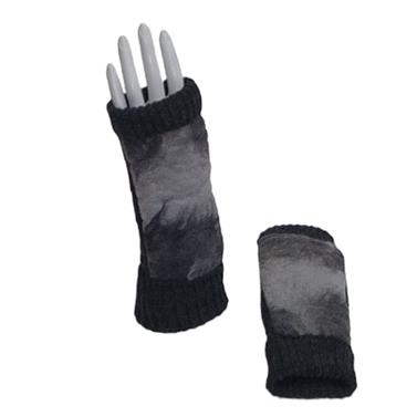 MITON,largo gris con patch bordado en lana merino en tono gris degradé | 2324 | Artesania Textil