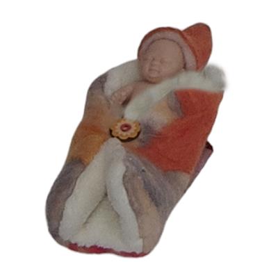 BEBE REBORM, mini muñeca reborm niña de silicona. Con arrullo gris y naranja | 2360 | Artesania Textil