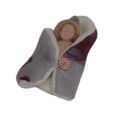 BEBE REBORM, mini muñeca reborm niña de silicona. Con arrullo gris y granate | 2359 | Artesania Textil