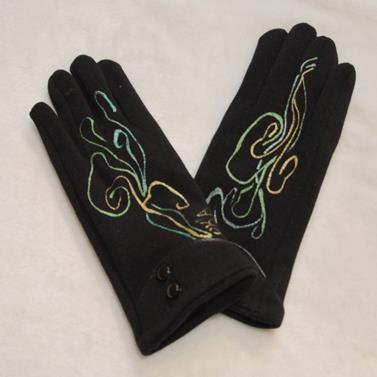 GUANTE,  marrón, con dibujo de espiral,  interior térmico | IG/01287 | Artesania Textil